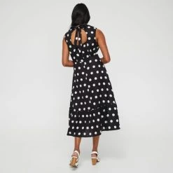 Leona Edmiston Ruby Women's Linen Key Hole Midi Spot Print Dress Spot Print 10 Leona Edmiston Ruby Women's Linen Key Hole Midi Spot Print Dress Spot Print -Savannah Shop BP640084001 spot prn 2