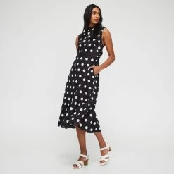 Leona Edmiston Ruby Women's Linen Key Hole Midi Spot Print Dress Spot Print 9 Leona Edmiston Ruby Women's Linen Key Hole Midi Spot Print Dress Spot Print -Savannah Shop BP640084001 spot prn 3
