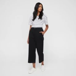 Khoko Collection Crop Cotton Stretch Chino Black