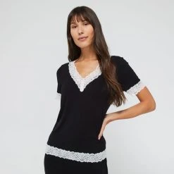 Jane Lamerton Women's Core Sleep Tee Black -Savannah Shop BP641012006 black