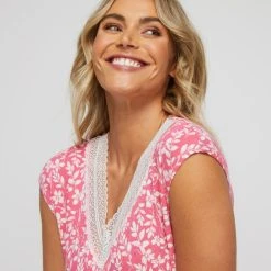 Jane Lamerton Camellia Nightie Pink