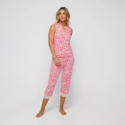 Jane Lamerton Camellia Sleep Pant Pink 9 Jane Lamerton Camellia Sleep Pant Pink -Savannah Shop BP641017004 pink 3