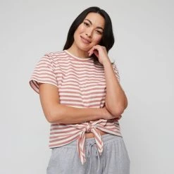 Khoko Collection Twist Tie Short Sleeve Top