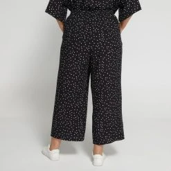 Khoko Plus Straight Leg Pant Black, White & Spot -Savannah Shop BP641038006 blk wht spt 2