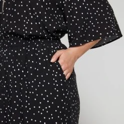 Khoko Plus Straight Leg Pant Black, White & Spot -Savannah Shop BP641038006 blk wht spt 4