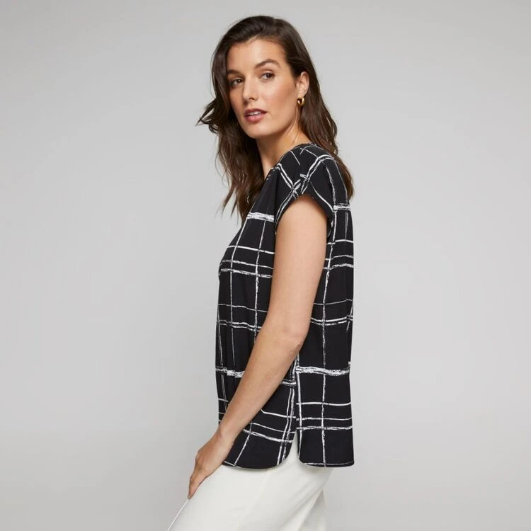 Jane Lamerton Grid Top Black & White 4 Jane Lamerton Grid Top Black & White - Image 2