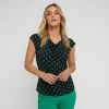 Jane Lamerton Polka Dot Goddess Top Black & Green -Savannah Shop BP641067001 blk grn 5