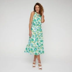 Jane Lamerton Bloom Print Halter Neck Midi Dress Bloom -Savannah Shop BP641073005 bloom