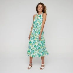 Jane Lamerton Bloom Print Halter Neck Midi Dress Bloom -Savannah Shop BP641073005 bloom 3