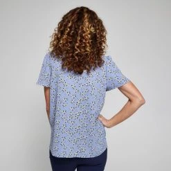 Khoko Smart Yoke Detail Blouse Dainty Print Bluebell Bluebell -Savannah Shop BP641324006 bluebell 2