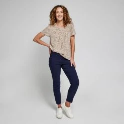 KHOKO SMART YOKE DETAIL BLOUSE DAINTY PRINT -Savannah Shop BP641325005 stone xbe