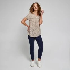 KHOKO SMART YOKE DETAIL BLOUSE DAINTY PRINT -Savannah Shop BP641325005 stone xbe 3