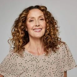 KHOKO SMART YOKE DETAIL BLOUSE DAINTY PRINT -Savannah Shop BP641325005 stone xbe 4