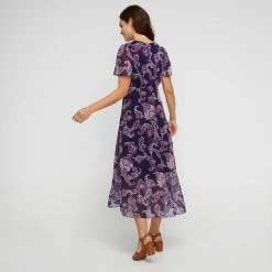 Khoko Smart Wrap Front Empire Line Dress Kashmir Paisley Paisley Print -Savannah Shop BP641326003 paisley prn 2