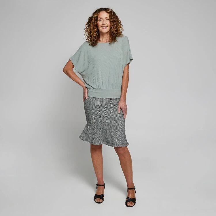 Khoko Smart Rib Batwing Top Sage 5 Khoko Smart Rib Batwing Top Sage - Image 3