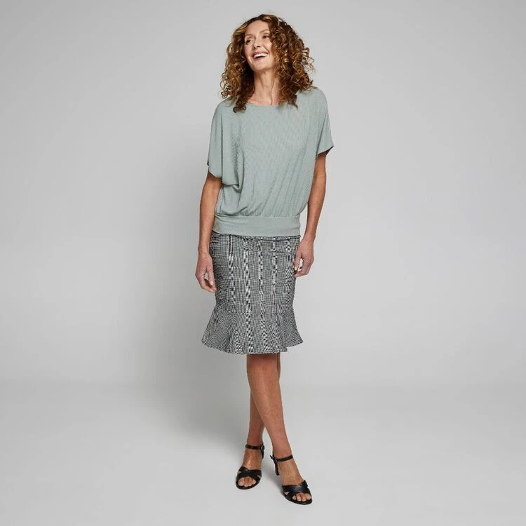 Khoko Smart Rib Batwing Top Sage 7 Khoko Smart Rib Batwing Top Sage - Image 5