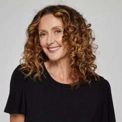 Khoko Smart Rib Gather Sleeve Top Black