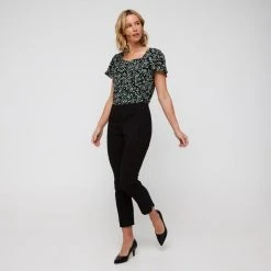 Khoko Smart Jacquard Pant -Savannah Shop BP641331002 blk diam 3