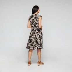 Savannah Women's Tie Front Viscose Midi Dress Peony Pink -Savannah Shop BP641835001 peony pink 2