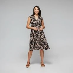 Savannah Women's Tie Front Viscose Midi Dress Peony Pink -Savannah Shop BP641835001 peony pink 3