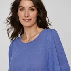 Savannah Women's Lace Detail Textured Top Cornflower -Savannah Shop BP641844001 cornflower 10