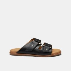 Hush Puppies Paisley Double Strap Slide Black -Savannah Shop BP641920002 black