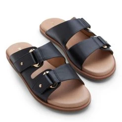 Hush Puppies Paisley Double Strap Slide Black -Savannah Shop BP641920002 black 7