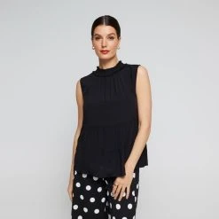 Leona Edmiston Ruby Women's Tiered Soft Top Black 11 Leona Edmiston Ruby Women's Tiered Soft Top Black -Savannah Shop BP641969004 black