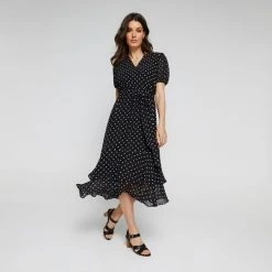 Leona Edmiston Ruby Women's Wrap Front Spot Dress Spot Print -Savannah Shop BP641971003 spot prn