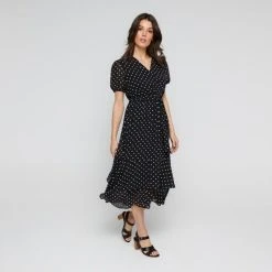 Leona Edmiston Ruby Women's Wrap Front Spot Dress Spot Print