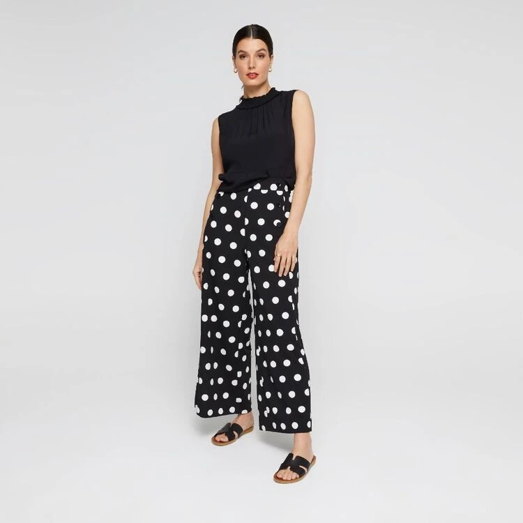 Leona Edmiston Ruby Women's Spot Print Wide Leg Pant Spot Print 6 Leona Edmiston Ruby Women's Spot Print Wide Leg Pant Spot Print - Image 4