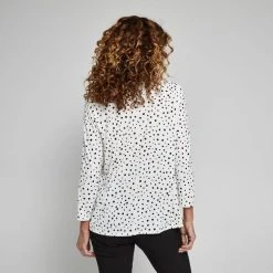 Khoko Smart Spot Cowl Neck Top Ivory -Savannah Shop BP641978002 ivory 2