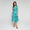 JB Jayson Brunsdon Women's Asymmetrical Ruffle Dress Paisley Print