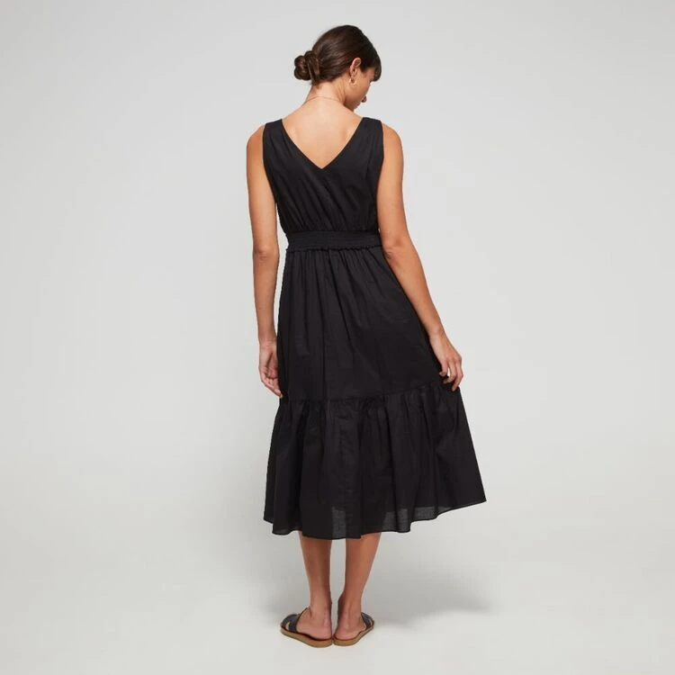 JB Jayson Brunsdon Women's Shirred Waistmaxi Dress Black 6 JB Jayson Brunsdon Women's Shirred Waistmaxi Dress Black - Image 4