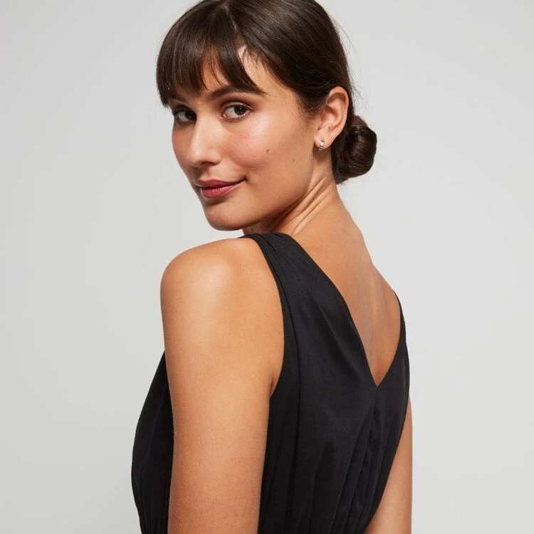 JB Jayson Brunsdon Women's Shirred Waistmaxi Dress Black 4 JB Jayson Brunsdon Women's Shirred Waistmaxi Dress Black - Image 2