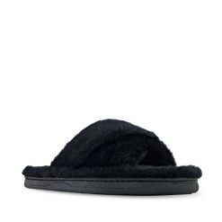 Grosby Women's Invisible Slide Cross Over Fur Black -Savannah Shop BP642423004 black 2