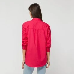 Khoko Collection Women's Oversized Poplin Shirt Hot Pink 10 Khoko Collection Women's Oversized Poplin Shirt Hot Pink -Savannah Shop BP642448012 hot pink 2