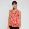 JANE LAMERTON DRAPE WRAP BLOUSE LUREX AZTEC PRINT -Savannah Shop BP643176001 print red