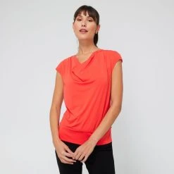 JANE LAMERTON COWL NECK BASQUE TOP