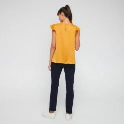 Jane Lamerton Women's Gold Pleat Front Top Gold 10 Jane Lamerton Women's Gold Pleat Front Top Gold -Savannah Shop BP643317005 gold 2