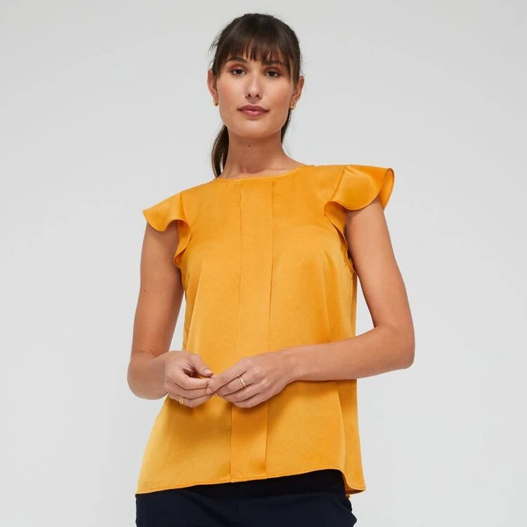 Jane Lamerton Women's Gold Pleat Front Top Gold 7 Jane Lamerton Women's Gold Pleat Front Top Gold - Image 5