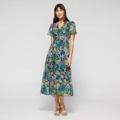 Khoko Smart Women's Wrap Front Empire Line Dress Garden -Savannah Shop BP643500002 garden