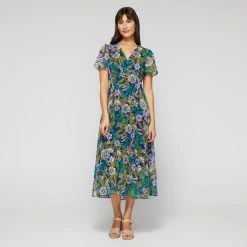 Khoko Smart Women's Wrap Front Empire Line Dress Garden -Savannah Shop BP643500002 garden 3