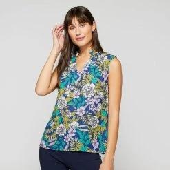 Khoko Smart Women's Ruffle Neck Top Garden -Savannah Shop BP643501003 garden