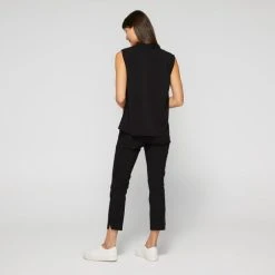 Khoko Smart Women's Mix Media Jersey Top Black -Savannah Shop BP643506003 black 2