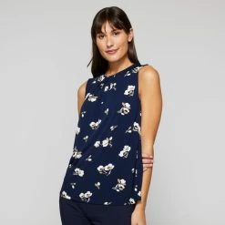 Khoko Smart Women's Jersey Shell Top Navy & Print -Savannah Shop BP643512003 nvy prn