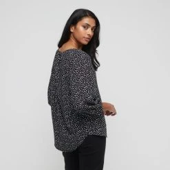 Savannah Viscose Blouse Black & Floral