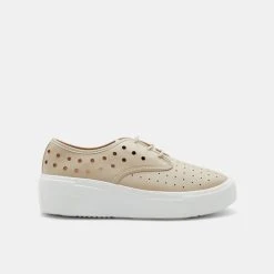 Khoko Randa Perforated Lace Up Sneakers Nude -Savannah Shop BP644326005 nude