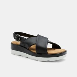 Clarks Collections Women's Clara Cove Cross Over Sandal Black -Savannah Shop BP644331001 black 2