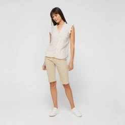 Jane Lamerton Jame Lamerton Women's Stripe Frill Shirt White & Stripe -Savannah Shop BP644336001 wht str 3